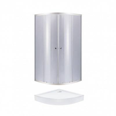 Будкрам купити Набір Lidz душова кабіна Latwa SC80x80.SAT.LOW.GR, скло тонір. 4 мм + піддон QT ROBIN