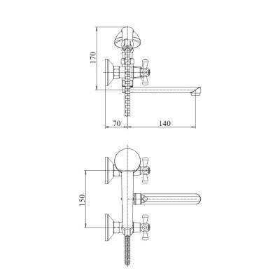 Будкрам купить Смеситель для ванны Touch-Z Smes 142 Смеситель для ванны Touch-Z Smes 142 2