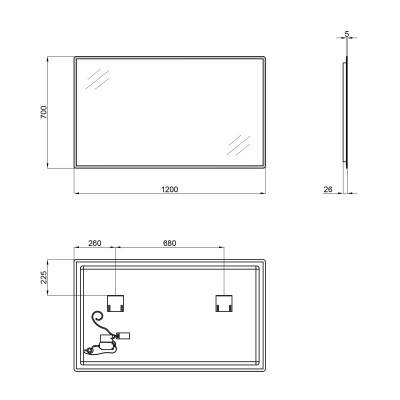 Будкрам купити Дзеркало Qtap Tern 1200х700 з LED-підсвічуванням QT1778140470120W Дзеркало Qtap Tern 1200х700 з LED-підсвічуванням QT1778140470120W 2