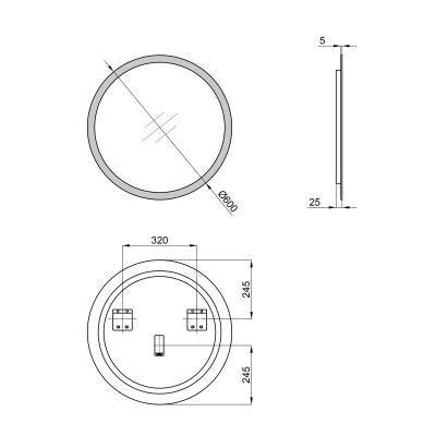 Будкрам купити Дзеркало Qtap Virgo R600 з LED-підсвічуванням QT1878250660W Дзеркало Qtap Virgo R600 з LED-підсвічуванням QT1878250660W 2