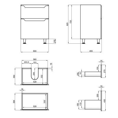 Будкрам купить Тумба напольная Qtap Scorpio 605х825х460 Graphite QT1473TNВ602G Тумба напольная Qtap Scorpio 605х825х460 Graphite QT1473TNВ602G 2