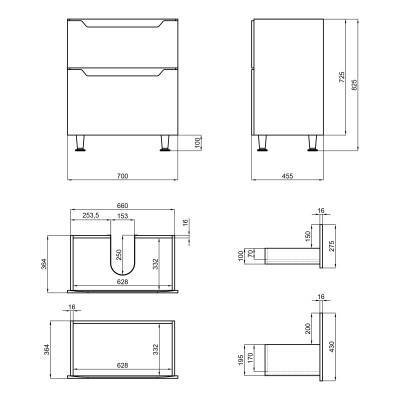 Будкрам купить Тумба напольная Qtap Scorpio 710х825х460 Graphite QT1473TNВ702G Тумба напольная Qtap Scorpio 710х825х460 Graphite QT1473TNВ702G 2