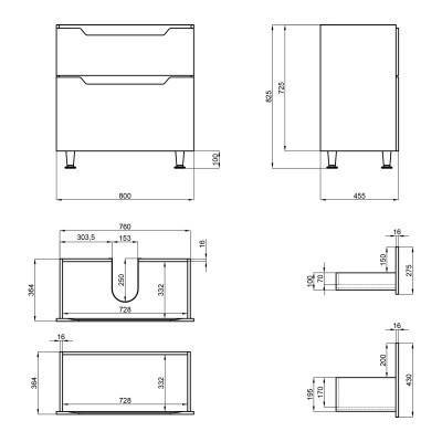 Будкрам купить Тумба напольная Qtap Scorpio 810х825х460 Graphite QT1473TNВ802G Тумба напольная Qtap Scorpio 810х825х460 Graphite QT1473TNВ802G 2