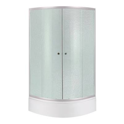 Будкрам купити Lidz Latwa SC90x90.SAT.MID.FR Душова кабіна напівкругла, скло Frost 4 мм + Lidz Душовий піддон KAPIELKA ST90x90x26, з панеллю