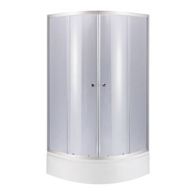 Будкрам купити Lidz Latwa SC90x90.SAT.MID.GR Душова кабіна напівкругла, скло тон. 4 мм + Lidz Душовий піддон KAPIELKA ST90x90x26, з панеллю