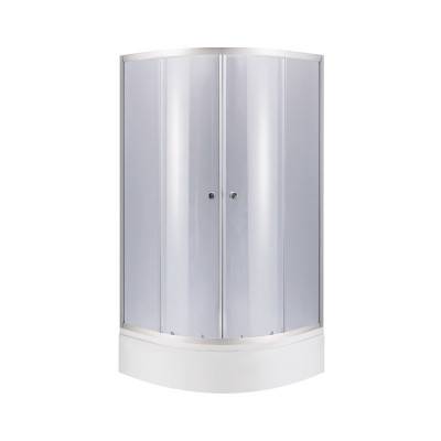 Будкрам купити Lidz Latwa SC80x80.SAT.MID.GR Душова кабіна напівкругла, скло тон. 4 мм + Lidz Душовий піддон KAPIELKA ST80x80x26, з панеллю