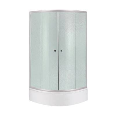 Будкрам купити Lidz Latwa SC80x80.SAT.MID.FR Душова кабіна напівкругла, скло Frost 4 мм + Lidz Душовий піддон KAPIELKA ST80x80x26, з панеллю