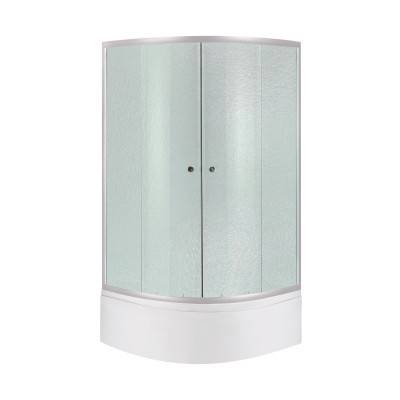 Будкрам купити Lidz Latwa SC80x80.SAT.HIGH.FR Душова кабіна напівкругла, скло Frost 4 мм + Lidz Душовий піддон KAPIELKA ST80x80x41, з панеллю