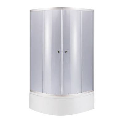 Будкрам купити Lidz Latwa SC90x90.SAT.HIGH.GR Душова кабіна напівкругла, скло тон 4 мм + Lidz Душовий піддон KAPIELKA ST90x90x41, з панеллю