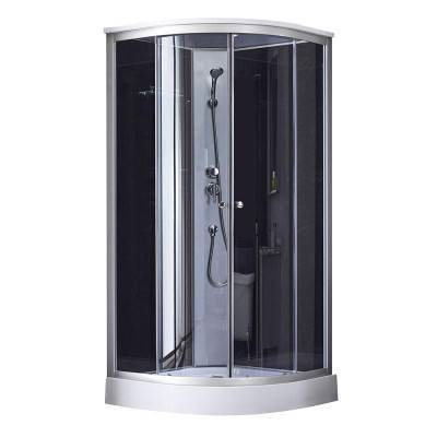 Будкрам купить Набор Lidz душевой бокс Tani SB90x90.SAT.LOW.GR, стекло тон. 4 мм, стенки BLA + поддон KAPIELKA