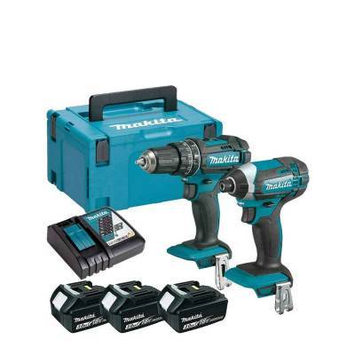 Будкрам купити Набір акумуляторних інструментів Makita DLX2131JX1, 3 акб BL1830, з/п DC18RC, кейс MakPac