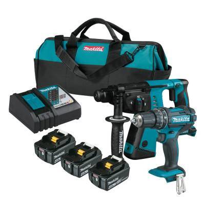 Будкрам купити Набір акумуляторних інструментів Makita DLX2137M, 3 акб BL1840B, з/п, сумка