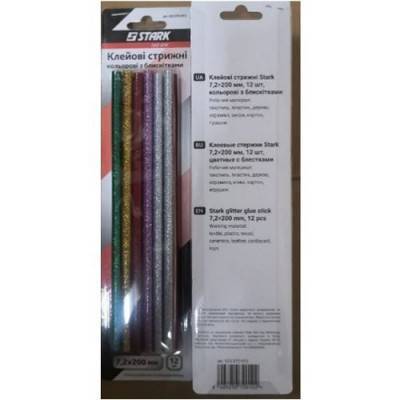 Будкрам купити Клейові стрижні Stark 7,2*200 мм 12 шт кольорові з блискітками