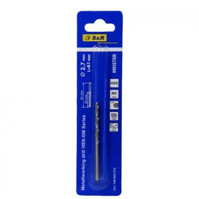 Будкрам купить Сверло по металлу S&R Meister HSS 2.7x33х61 мм Сверло по металлу S&R Meister HSS 2.7x33х61 мм 2
