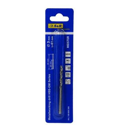 Будкрам купить Сверло по металлу S&R Meister HSS 3.0x33х65 мм Сверло по металлу S&R Meister HSS 3.0x33х65 мм 2
