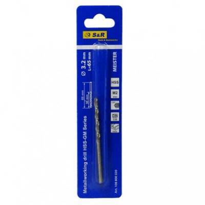 Будкрам купить Сверло по металлу S&R Meister HSS 3.2x36х65 мм Сверло по металлу S&R Meister HSS 3.2x36х65 мм 2