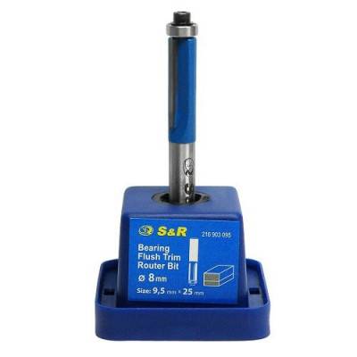 Будкрам купити Фреза кромкова S&R 9,5х25 мм пряма з підшипником Фреза кромкова S&R 9,5х25 мм пряма з підшипником 2