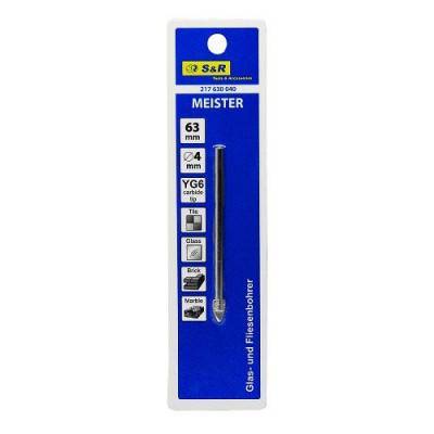 Будкрам купити Свердло по склу та кераміці S&R Meister 4х63 мм Свердло по склу та кераміці S&R Meister 4х63 мм 2
