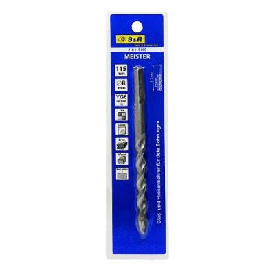 Будкрам купить Сверло по стеклу и керамике S&R Meister 8х115 мм глубокое сверление Сверло по стеклу и керамике S&R Meister 8х115 мм глубокое сверление 2