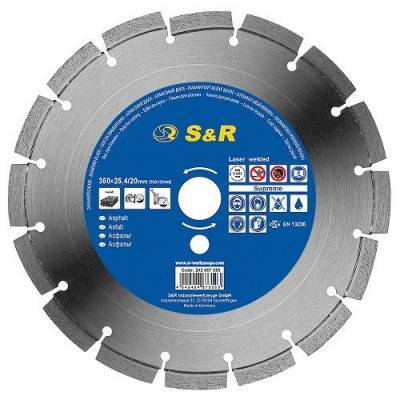 Будкрам купить Диск отрезной сегментный S&R по асфальту Supreme 350