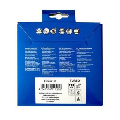 Будкрам купить Диск отрезной алмазный S&R Meister TURBO по керамограниту 125 мм Диск отрезной алмазный S&R Meister TURBO по керамограниту 125 мм 4