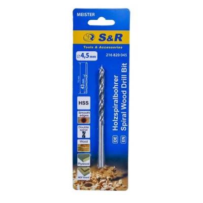 Будкрам купить Сверло по дереву S&R Meister спиральное 4,5х75 мм