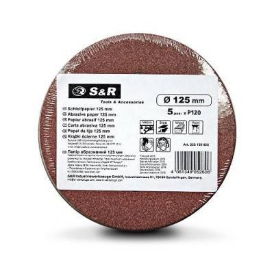 Будкрам купити Набір шліфувальних кіл S&R D125 P120 - 8 отворів, 5 шт. Набір шліфувальних кіл S&R D125 P120 - 8 отворів, 5 шт. 4