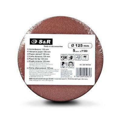 Будкрам купить Набор шлифовальных кругов S&R D125 P180 - 8 отверстий, 5 шт. Набор шлифовальных кругов S&R D125 P180 - 8 отверстий, 5 шт. 3