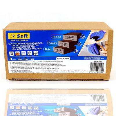 Будкрам купити Набір губок шліфувальних S&R 9шт. 100х70х25 мм Набір губок шліфувальних S&R 9шт. 100х70х25 мм 3