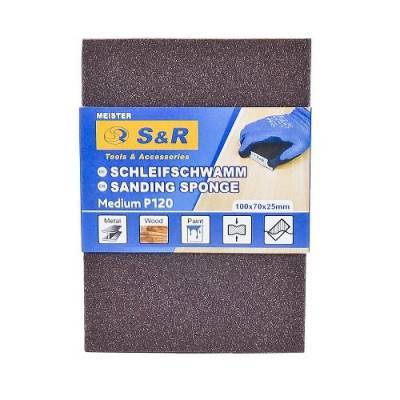 Будкрам купити Губка шліфувальна S&R 100х70х25 мм зерно 120 Губка шліфувальна S&R 100х70х25 мм зерно 120 2