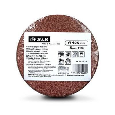 Будкрам купити Набір шліфувальних кіл S&R D125 P120 (без отворів), 5 шт. Набір шліфувальних кіл S&R D125 P120 (без отворів), 5 шт. 4