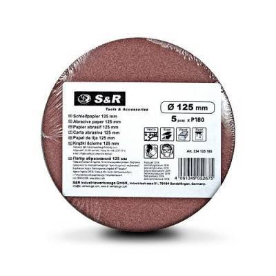 Будкрам купити Набір шліфувальних кіл S&R D125 P180 (без отворів), 5 шт. Набір шліфувальних кіл S&R D125 P180 (без отворів), 5 шт. 3