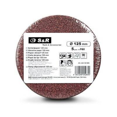 Будкрам купить Набор шлифовальных кругов S&R D125 P60 - 8 отверстий, 5 шт. Набор шлифовальных кругов S&R D125 P60 - 8 отверстий, 5 шт. 3
