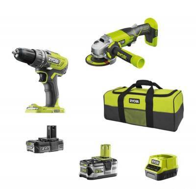 Будкрам купити Набір інструментів RYOBI ONE+ R18DDAG-252S: шуруповерт R18DD3, УШМ R18AG (5133003819)