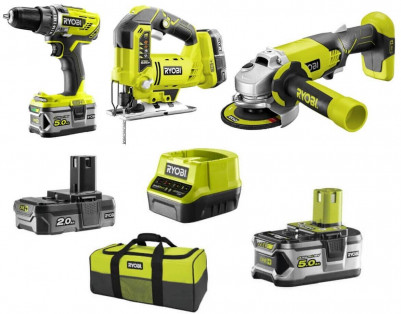 Будкрам купити Набір інструментів RYOBI ONE+ R18CK3C-252S: шуруповерт R18DD3, лобзик R18JS, УШМ R18AG (5133003598) Набір інструментів RYOBI ONE+ R18CK3C-252S: шуруповерт R18DD3, лобзик R18JS, УШМ R18AG (5133003598) 2