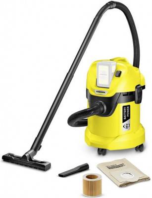 Будкрам купить Хозяйственный аккумуляторный пылесос Karcher WD 3 Battery (9.611-730.0),с фильтр-мешками, без акб