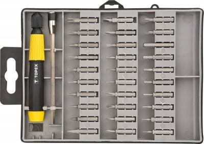 Будкрам купить Topex 39D555 Насадки прецизiйнi з тримачем, набiр (пiд викрутку) 32 шт.