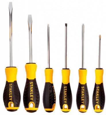 Будкрам купить Stanley Набор отверток "ESSENTIAL", 6 штук: PH1 x 75мм, PH2 x 100мм, Sl: 5.5 x 100мм, 4 x 100мм, 6.5