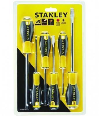 Будкрам купити Stanley Набор отверток "ESSENTIAL", 6 штук: PH1 x 75мм, PH2 x 100мм, Sl: 5.5 x 100мм, 4 x 100мм, 6.5 Stanley Набор отверток "ESSENTIAL", 6 штук: PH1 x 75мм, PH2 x 100мм, Sl: 5.5 x 100мм, 4 x 100мм, 6.5 3