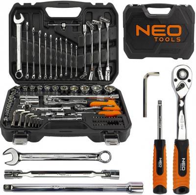 Будкрам купить Neo Tools Набор инструмента 1/2", 1/4", CrV, 77 ед.
