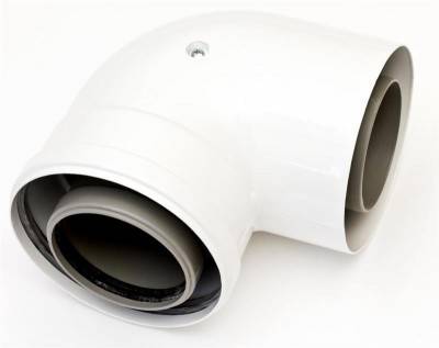 Будкрам купить Ariston Коаксиальный отвод (для конденс. котлов) на 90°, диаметр 80/125 мм Ariston Коаксиальный отвод (для конденс. котлов) на 90°, диаметр 80/125 мм 2