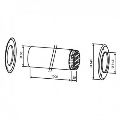 Будкрам купить Bosch Удлинитель AZ 413 с решёткой, длина 1000 мм, диаметр 80 мм Bosch Удлинитель AZ 413 с решёткой, длина 1000 мм, диаметр 80 мм 3
