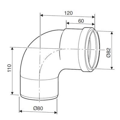 Будкрам купить Bosch Отвод FC-SE80-87 на 87° для конденсационных котлов, диаметр 80 мм Bosch Отвод FC-SE80-87 на 87° для конденсационных котлов, диаметр 80 мм 2