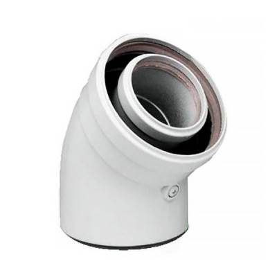 Будкрам купить Bosch Отвод коаксиальный AZ 394 на 45°, диаметр 60/100 мм Bosch Отвод коаксиальный AZ 394 на 45°, диаметр 60/100 мм 2