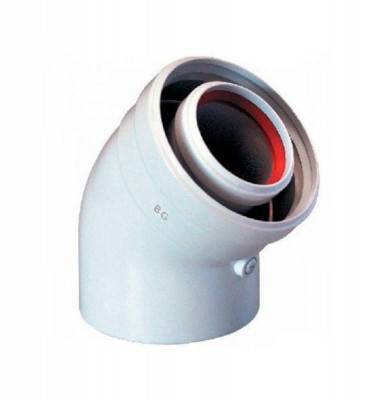 Будкрам купить Bosch Отвод коаксиальный AZB 608/1 на 45° для конденсационных котлов Bosch Отвод коаксиальный AZB 608/1 на 45° для конденсационных котлов 2