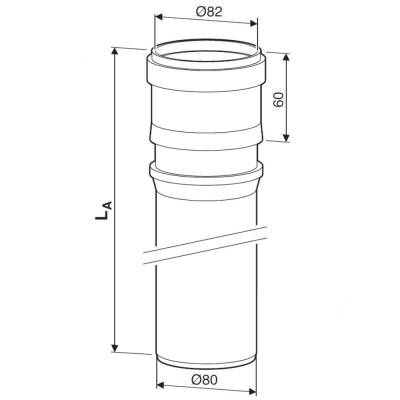 Будкрам купить Bosch Удлинитель FC-S80-2000 для конденсационных котлов Bosch Удлинитель FC-S80-2000 для конденсационных котлов 2