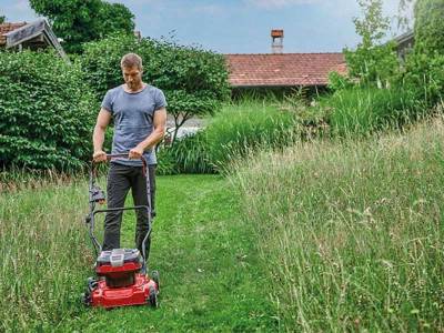 Будкрам купить Аккумуляторная бесщеточная мульчирующая газонокосилка Einhell GE-CM 36/48 Li M-Solo Аккумуляторная бесщеточная мульчирующая газонокосилка Einhell GE-CM 36/48 Li M-Solo 2