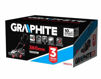 Будкрам купить Газонокосилка электрическая Graphite 59G474, 1500 Вт Газонокосилка электрическая Graphite 59G474, 1500 Вт 19