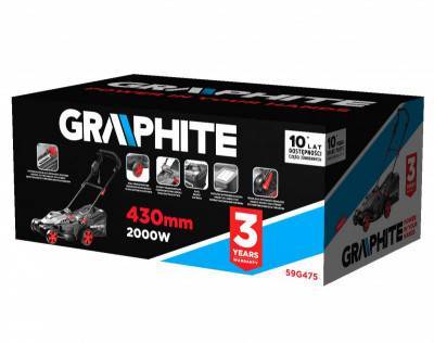 Будкрам купить Электрическая газонокосилка GRAPHITE 59G475, 2000Вт Электрическая газонокосилка GRAPHITE 59G475, 2000Вт 19