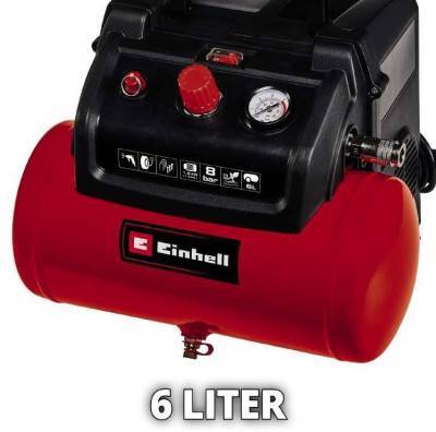 Будкрам купить Einhell Компрессор безмаслянный TC-AC 190/6/8 OF Set, 6 л, 1200 Вт, 190 л/мин Einhell Компрессор безмаслянный TC-AC 190/6/8 OF Set, 6 л, 1200 Вт, 190 л/мин 4